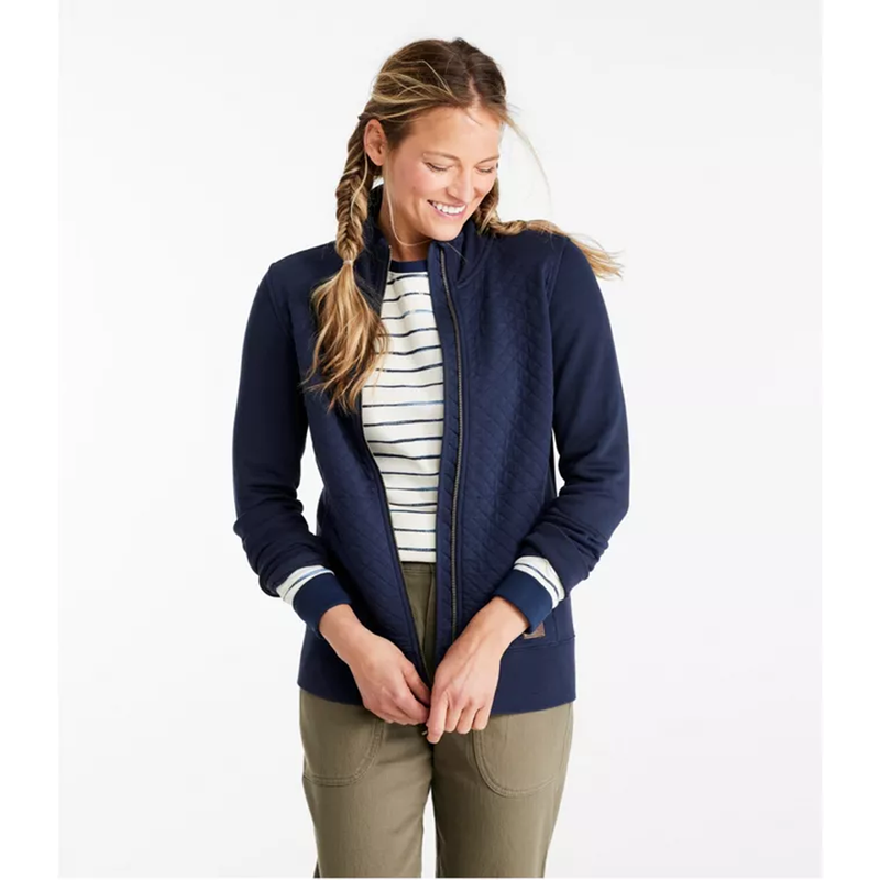 Load image into Gallery viewer, L.L. Bean Quilted Full-Zip Sweatshirt Women's Regular
