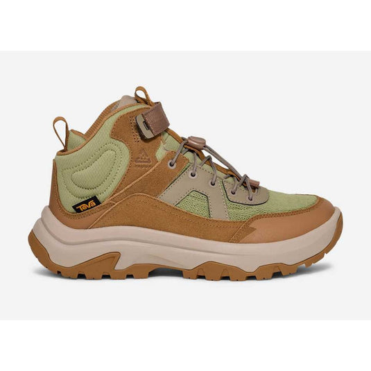 Brown and beige sneaker with a white background
