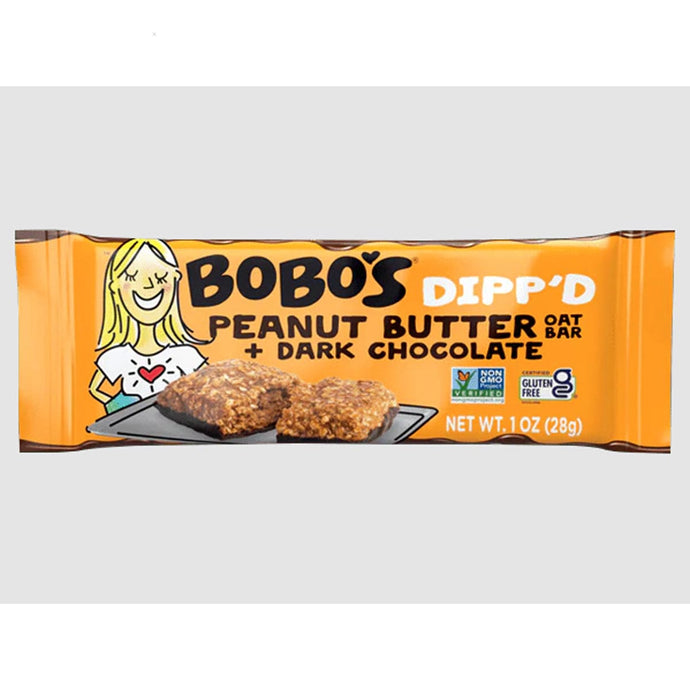 Bobos Dipp'd Peanut Butter Oat Bars + Dark Chocolate