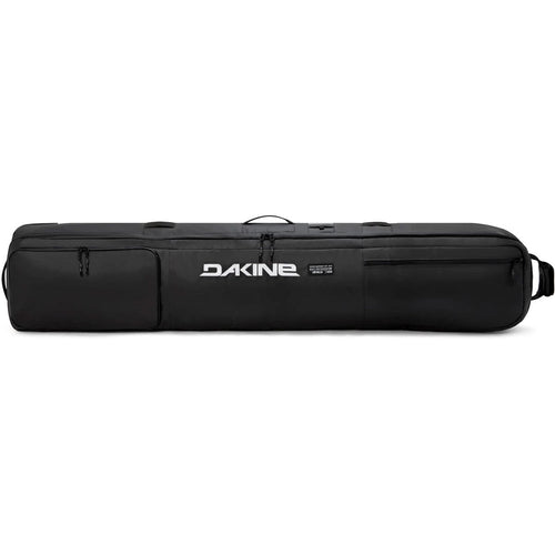 Black Dakine rolling bag on a white background