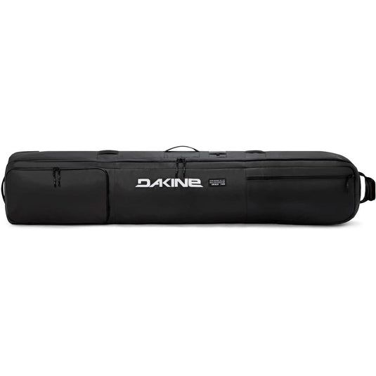 Black Dakine rolling bag on a white background