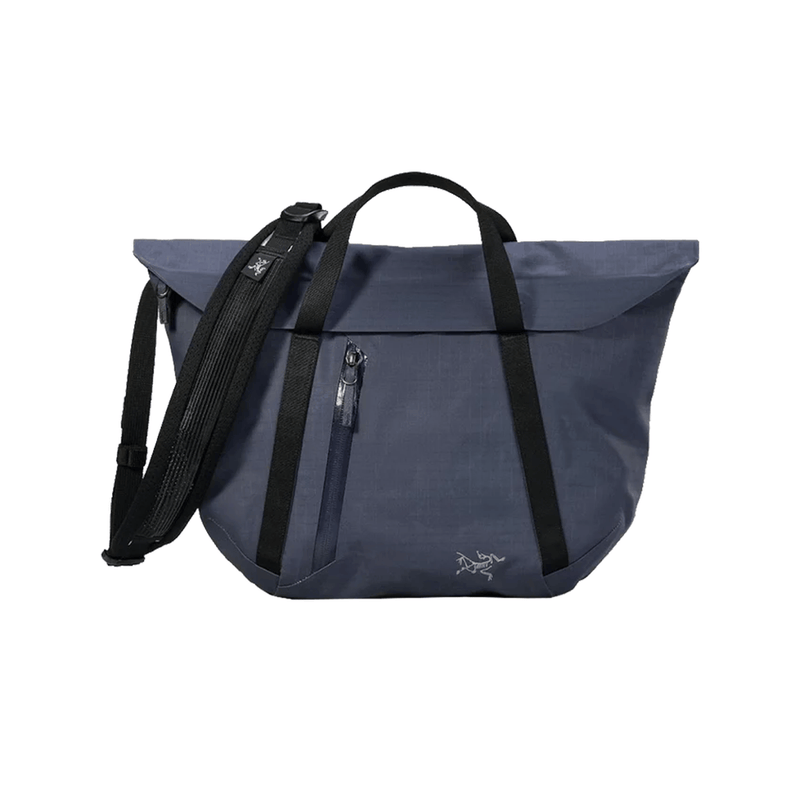 Load image into Gallery viewer, Blue bag with black straps on a white background
