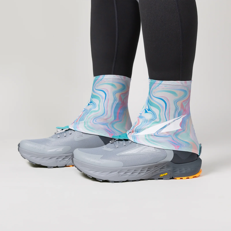 Load image into Gallery viewer, Gray running shoes with colorful socks on a light gray background
