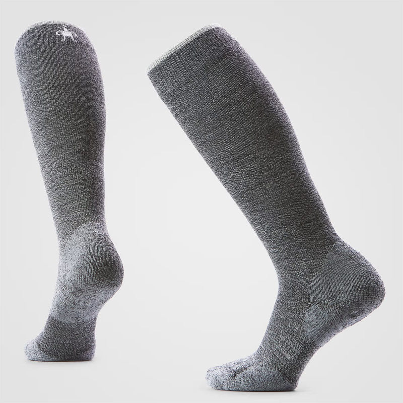 Load image into Gallery viewer, Pair of gray knee-high socks on a light gray background

