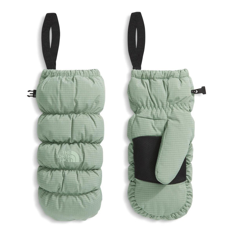 Load image into Gallery viewer, Green mittens with black accents on a white background
