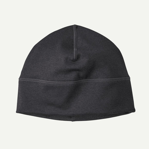 Black beanie on a light gray background