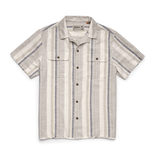 Howler Brothers Shores Club Shirt - Old Bill Stripe Limestone
