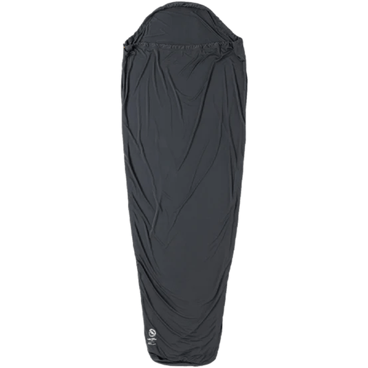 Black sleeping bag on a white background