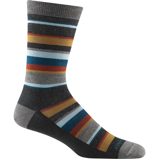 Multicolored striped sock on a white background
