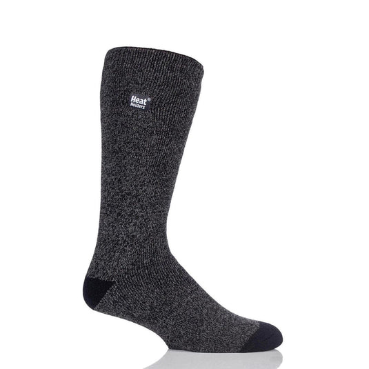 Black sock with 'Heat Holders' logo on a white background