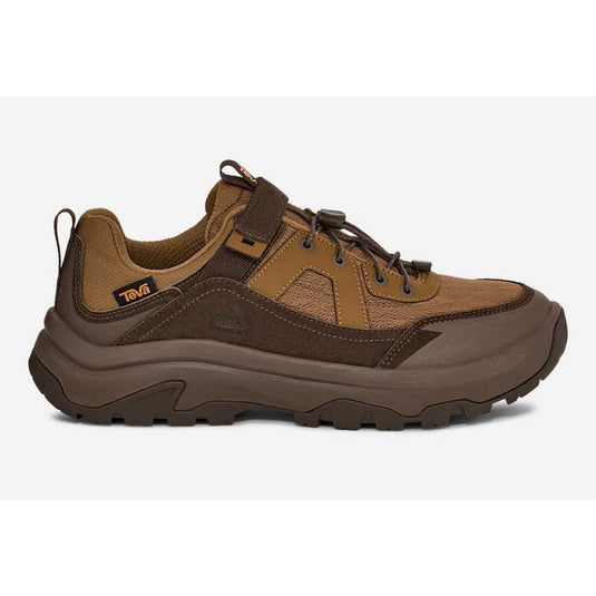 Brown hiking shoe on a white background