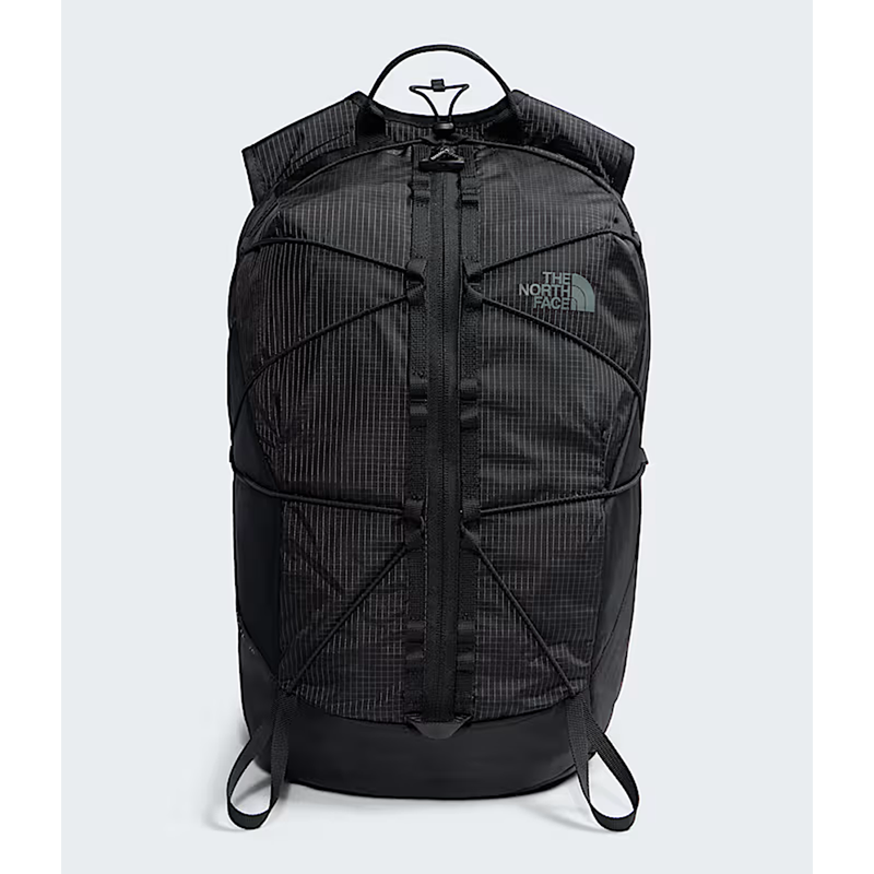 Load image into Gallery viewer, Black backpack with The North Face logo on a light gray background
