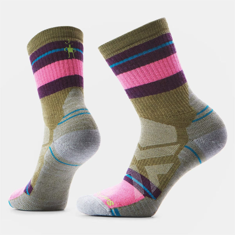 Load image into Gallery viewer, Pair of socks with striped pattern on a light gray background
