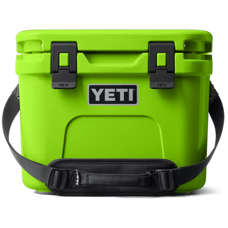 Load image into Gallery viewer, Green YETI cooler with black straps on a white background
