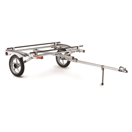 Small trailer with wheels on a white background