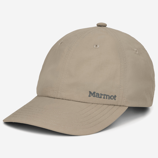 Beige cap with Marmot logo on a white background