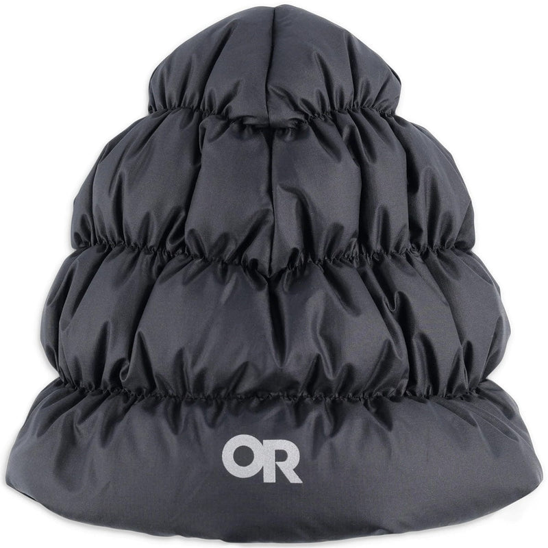 Load image into Gallery viewer, Black puffer dog coat with &#39;OR&#39; logo on a white background
