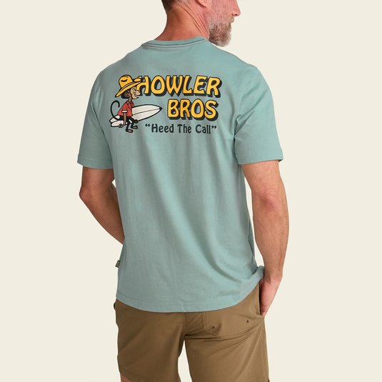 Howler Brothers Blended T-Shirt - El Monito Surfs-Riviera Blue
