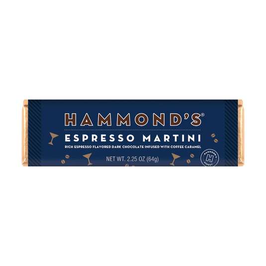 Hammond's Espresso Martini chocolate bar packaging on a white background