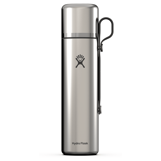 Stainless steel Hydro Flask bottle on a white background