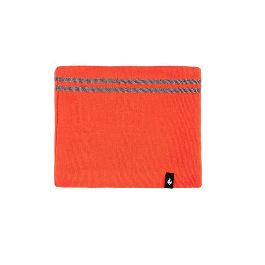 Orange pouch with reflective strip on a white background