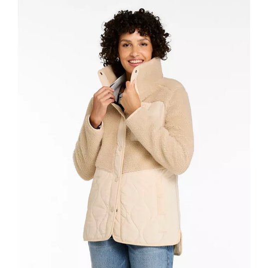 L.L. Bean Bean's Mixed Media Sherpa Fleece Jacket Women's Regular
