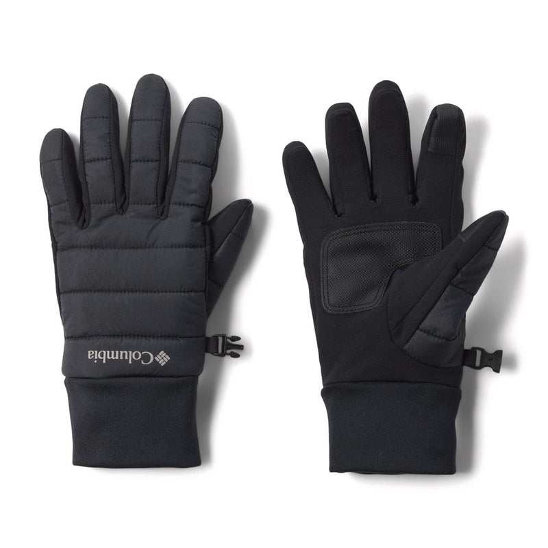 Load image into Gallery viewer, Pair of black gloves with Columbia logo on a white background
