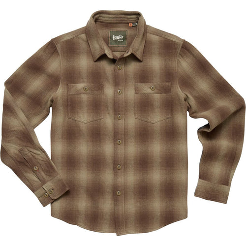 Brown plaid shirt on a white background