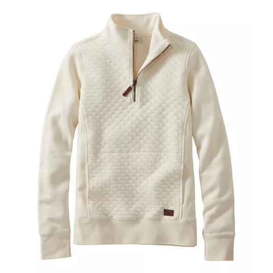 L.L. Bean Quilted Sweatshirt 1/4 Zip Pullover Long Sleeve Women's Regular