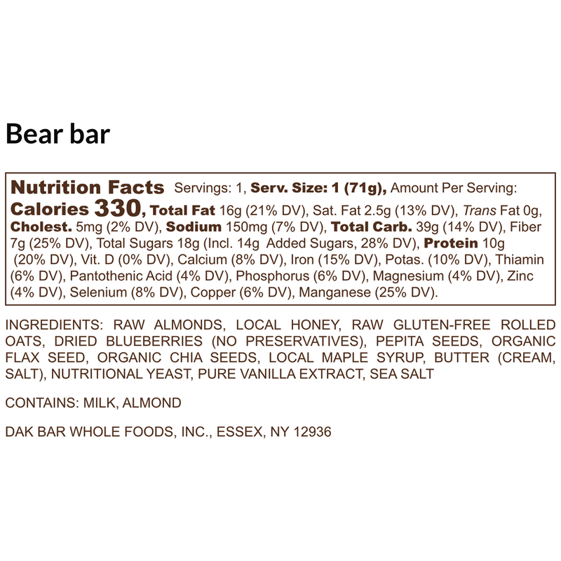 Load image into Gallery viewer, Dak Bar Bear  - Blueberry, Almond &amp; Maple
