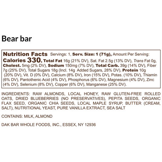 Dak Bar Bear  - Blueberry, Almond & Maple