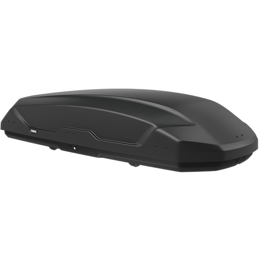 Black roof box on a white background