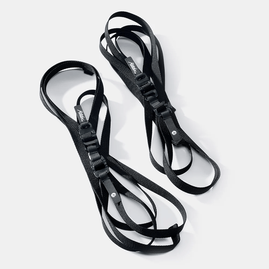 Black straps on a white background