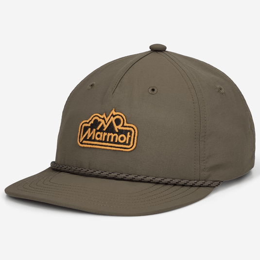 Brown cap with a logo on a white background