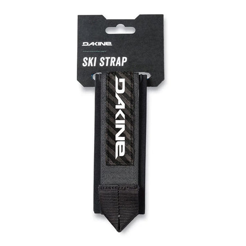 Black ski strap with Dakine branding on a white background