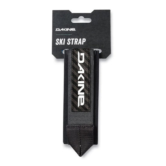 Black ski strap with Dakine branding on a white background