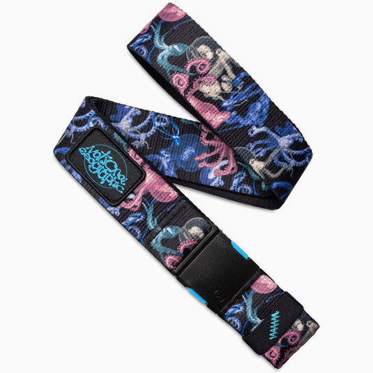 tentacle-patterned belt with a black buckle on a white background