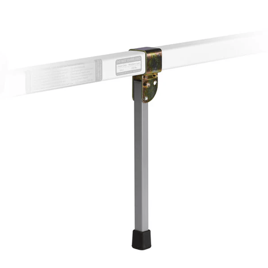 White metal rod with a black base on a white background