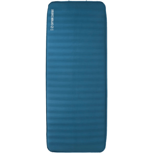 Blue camping mattress on a white background