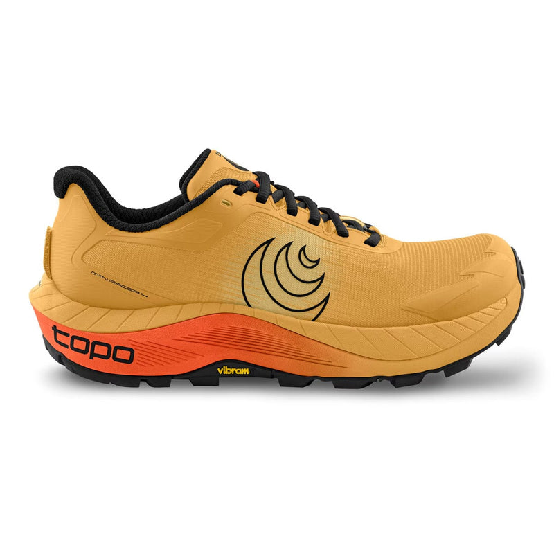 Load image into Gallery viewer, Yellow running shoe with orange sole on a white background
