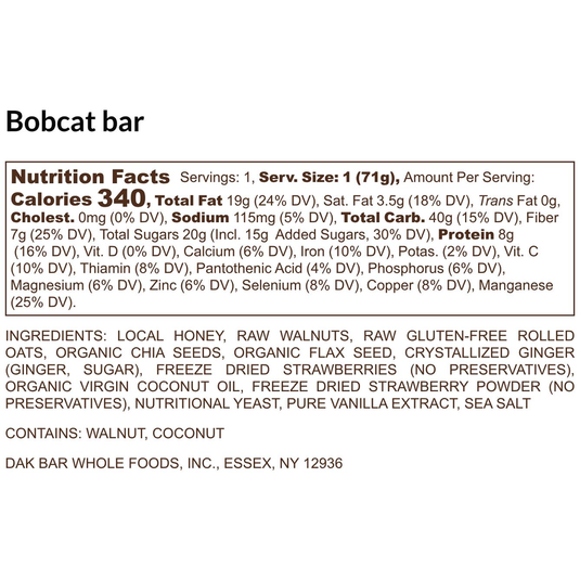 Dak Bar Bobcat - Strawberry, Walnut & Ginger