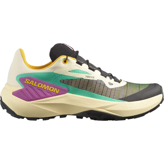 Salomon running shoe on a white background
