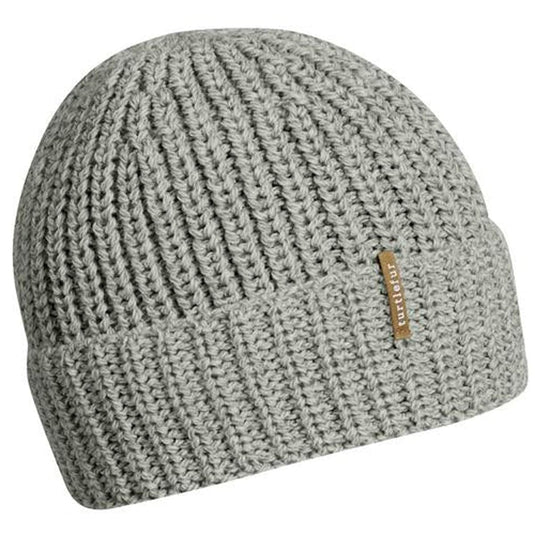 100% Merino Wool Ridge Cuff Beanie - Unisex Warm Winter Hat - Ash