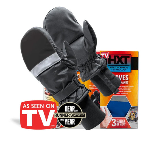 Black mittens with packaging featuring 'As Seen on TV' and 'Gear of the Year' logos.