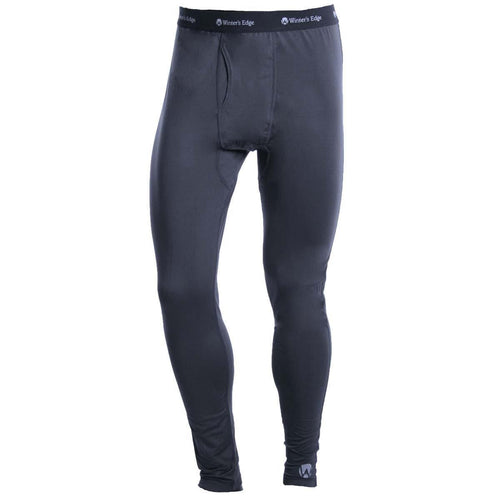 Dark gray leggings with a brand logo on a white background