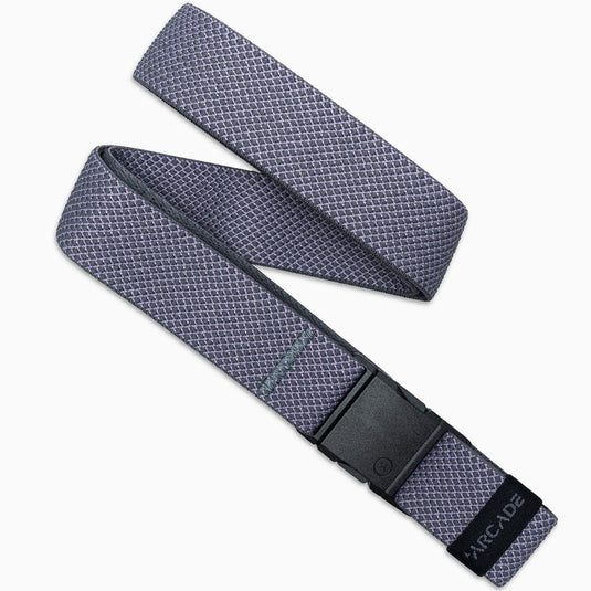 Gray textured belt with a black buckle on a white background