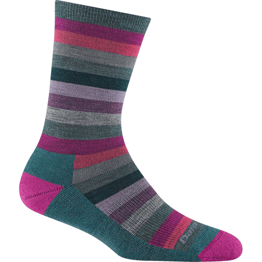 Multicolored striped sock on a white background