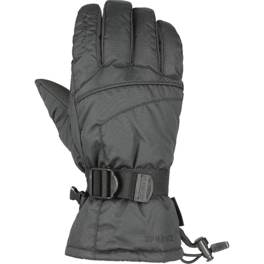 Gray glove with a buckle on a white background