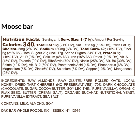Dak Bar Moose  - Cherry, Dark Chocolate & Almond