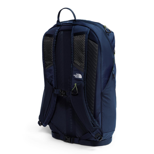 Navy blue backpack with The North Face logo on a white background